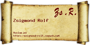 Zsigmond Rolf névjegykártya